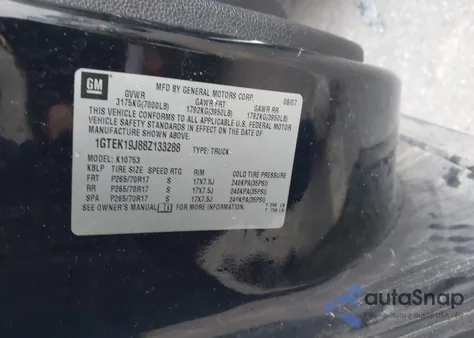 2008 GMC Sierra 1500 Slt из США, поврежденный, VIN 1GTEK19J88Z133288